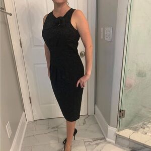 Tracy Reese Black Midi Dress vintage size 8 Sleeveless 100% cotton